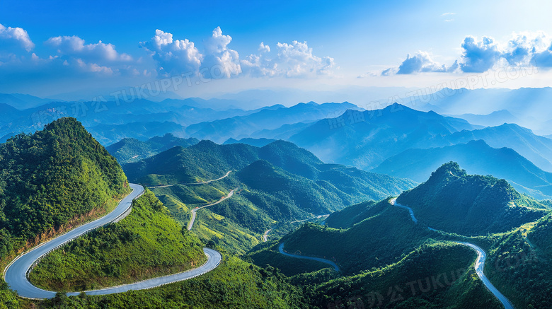 盘山公路山区公路弯曲公路图片