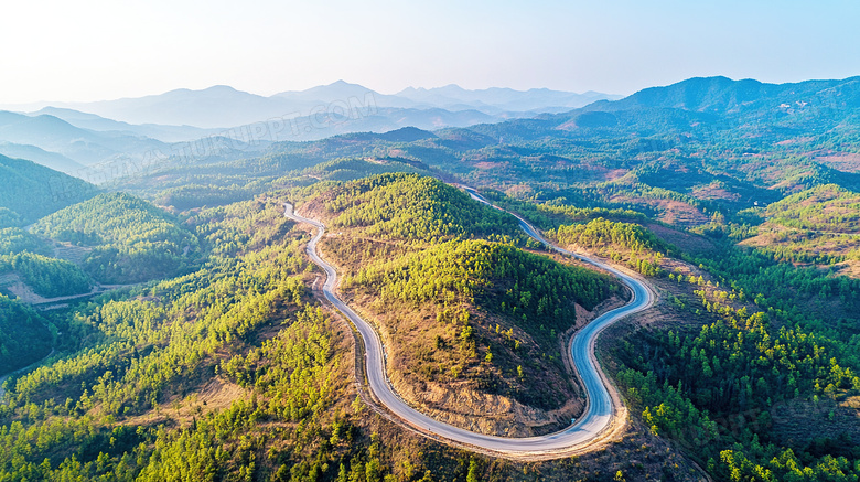 盘山公路山区公路弯曲公路图片