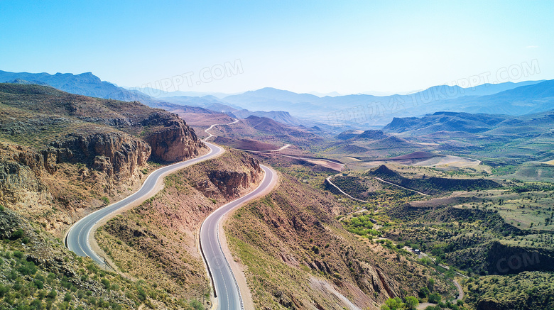 盘山公路山区公路弯曲公路图片