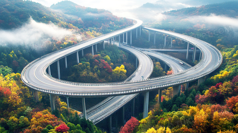 盘山公路山区公路弯曲公路图片