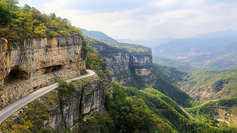 盘山公路山区公路弯曲公路图片