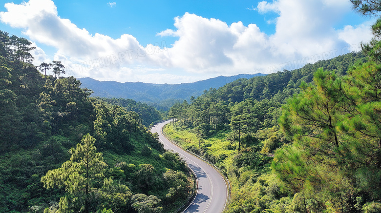 盘山公路山区公路弯曲公路图片