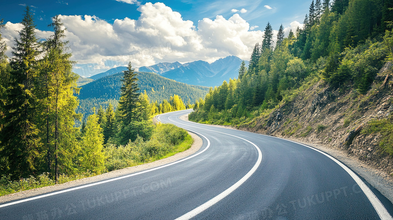 盘山公路山区公路弯曲公路图片