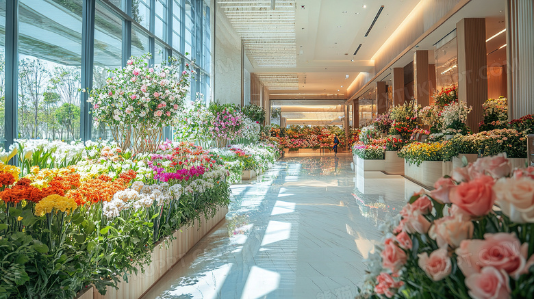 花卉市场花店内部场景图片