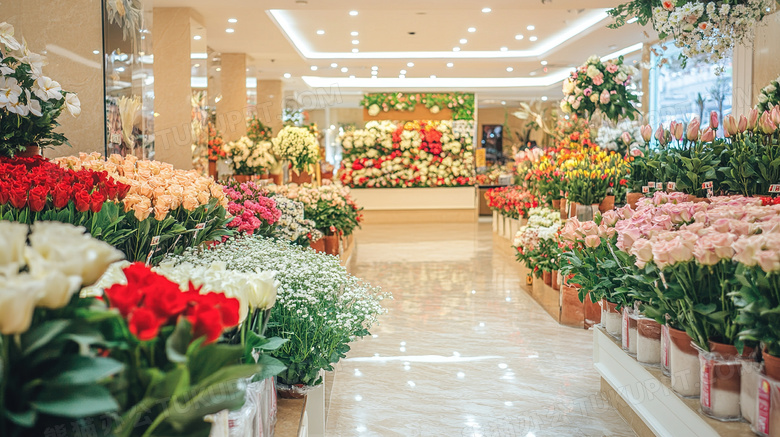 花卉市场花店内部场景图片