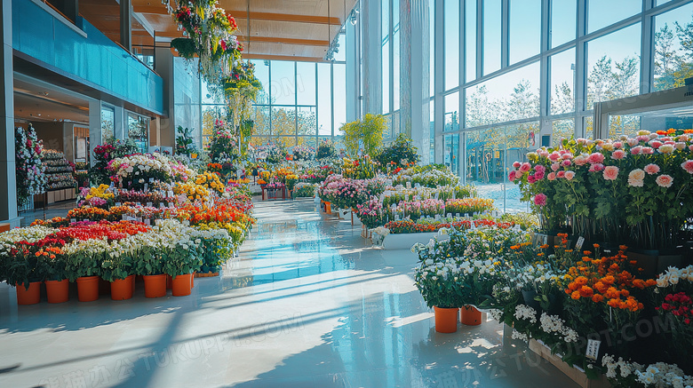 花卉市场花店内部场景图片