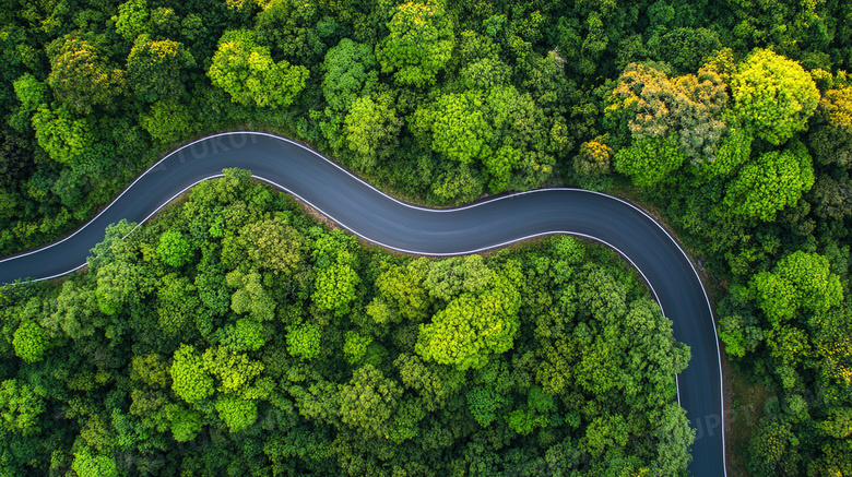 蜿蜒曲折的盘山公路图片