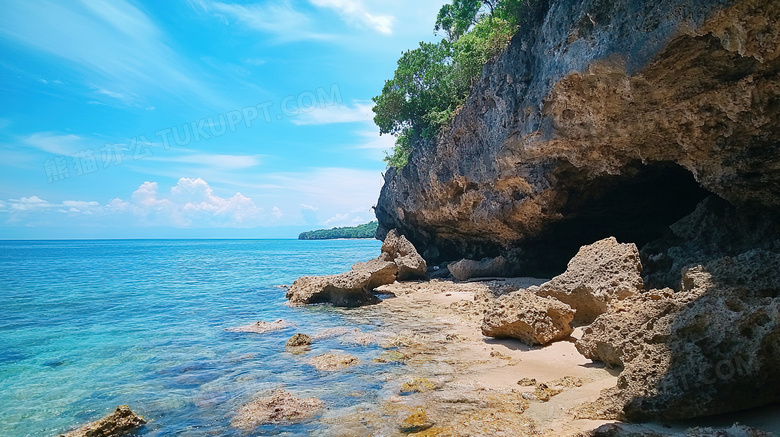 海岛洞穴岩洞海蚀洞图片