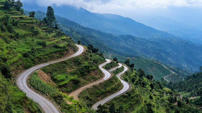 盘山公路路面图片