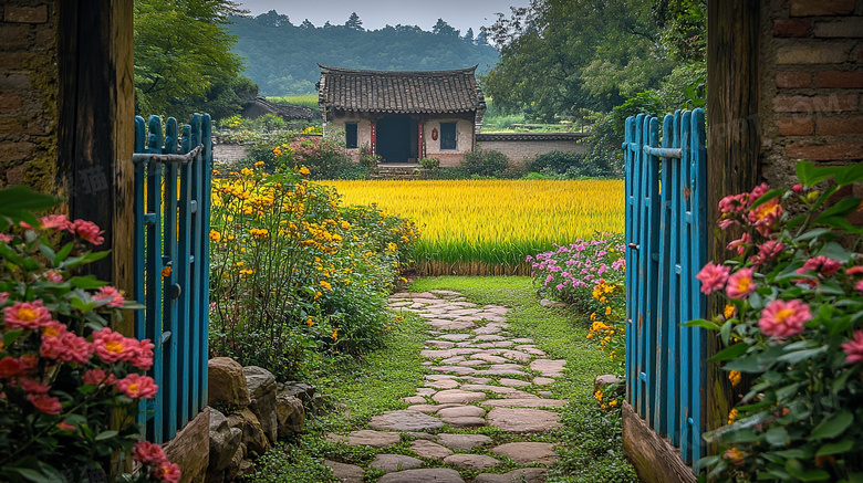 房子院子别墅风景图片