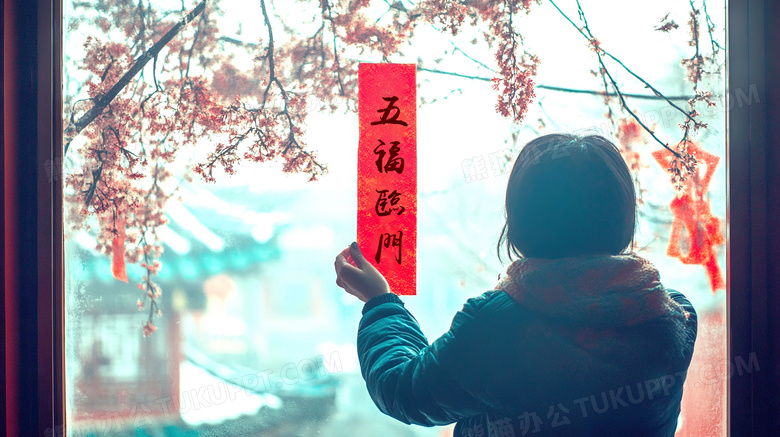 新年春节贴春联贴对联图片