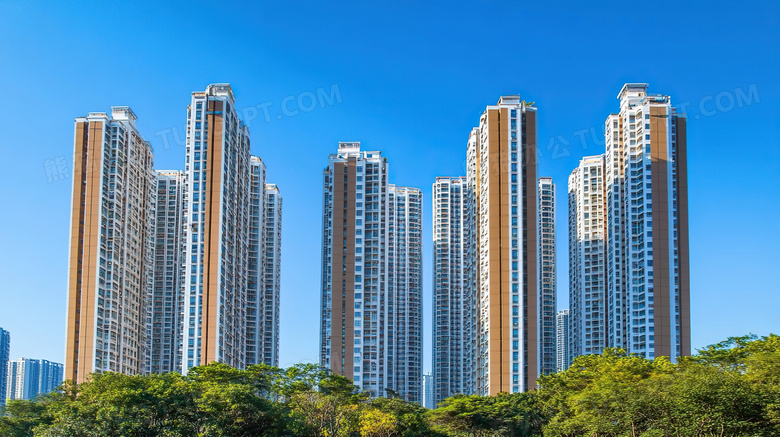 高层住宅楼外观场景图片