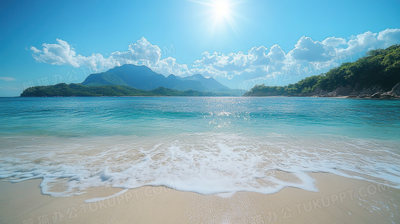 大海边海浪的图片