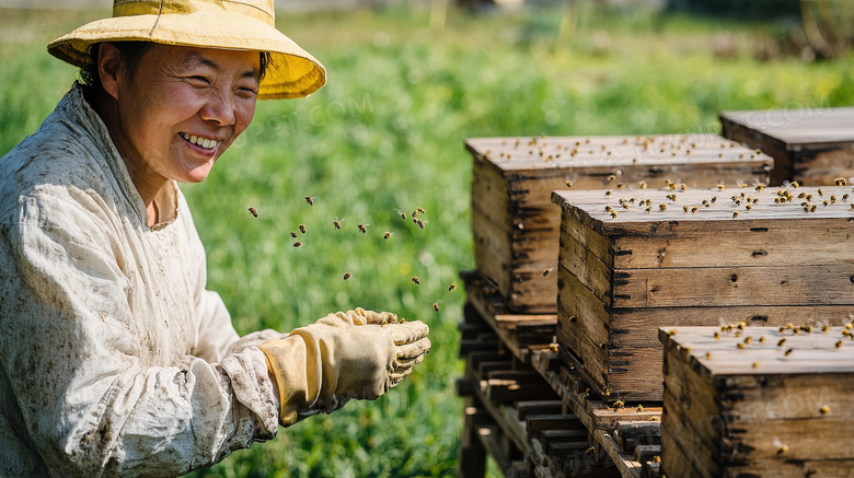 蜜蜂养殖养蜂人图片