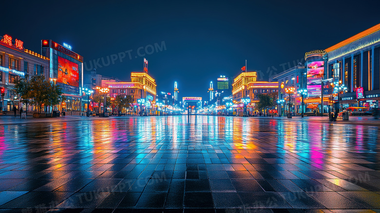 繁华都市城市夜景图片