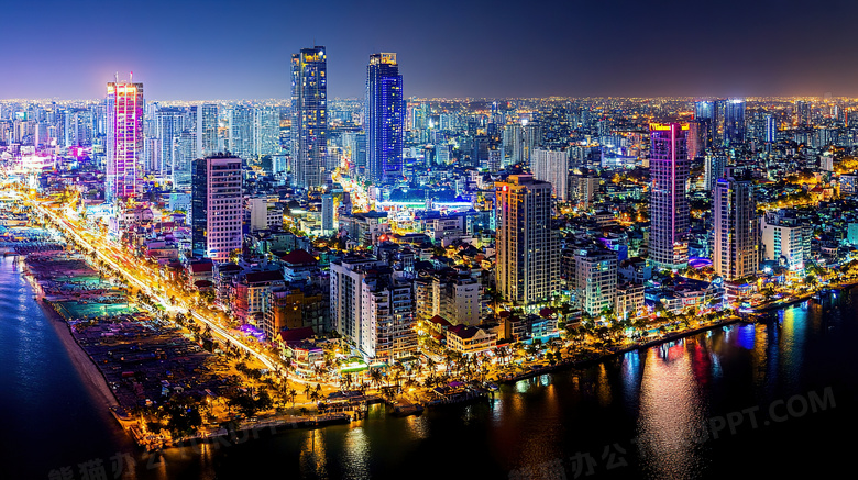 繁华都市城市夜景图片