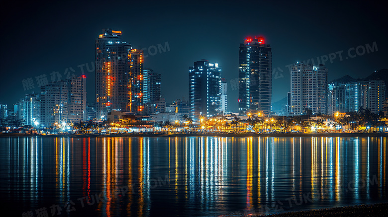 繁华都市城市夜景图片