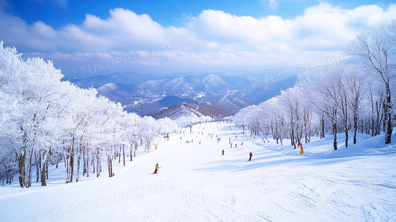 冬季一个滑雪场风光图片