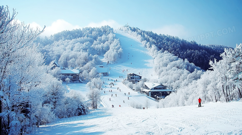 冬季一个滑雪场风光图片