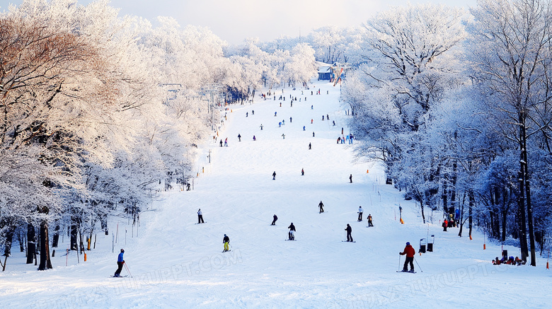 冬季一个滑雪场风光图片