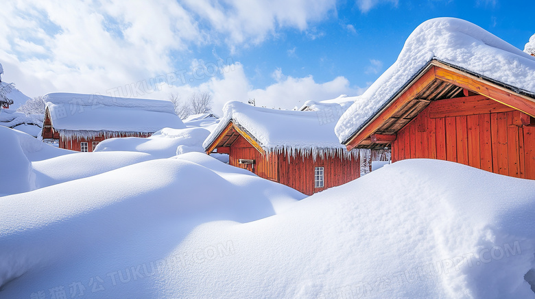 冬季雪景雪乡北极村风光图片