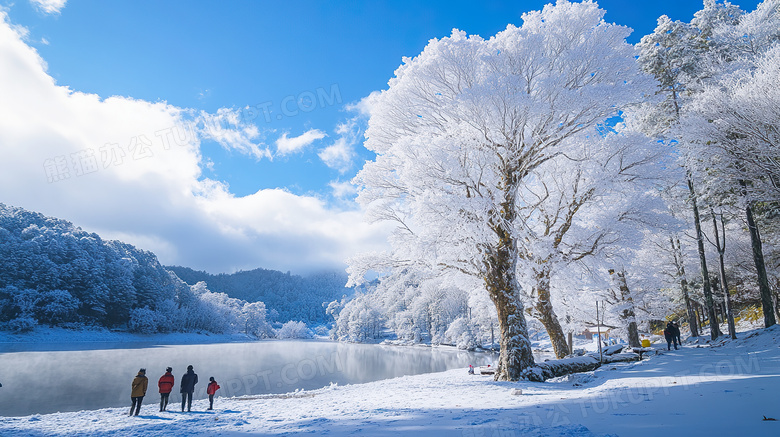 冬季雪景吉林雾凇岛风光图片