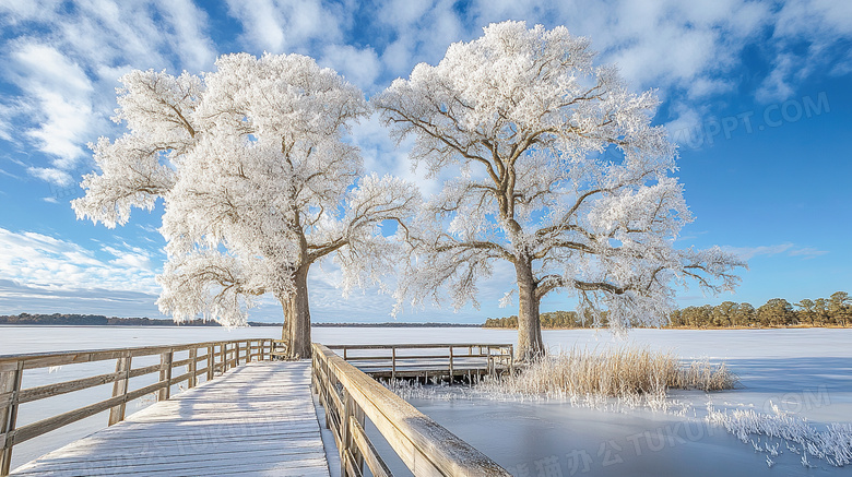 冬季雪景吉林雾凇岛风光图片