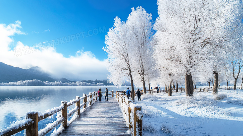 冬季雪景吉林雾凇岛风光图片