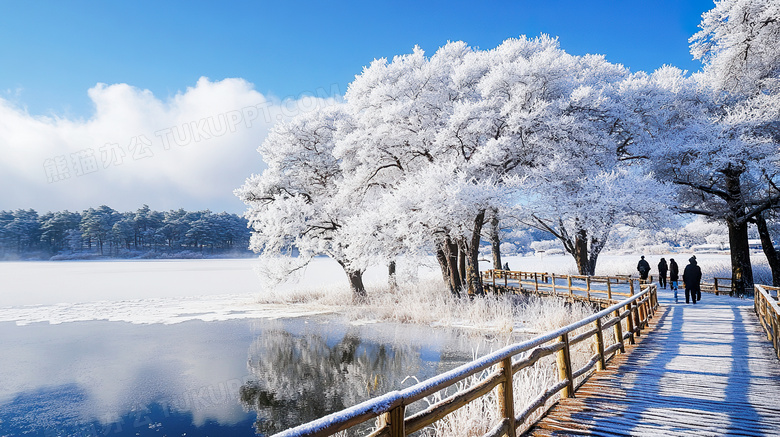 冬季雪景吉林雾凇岛风光图片