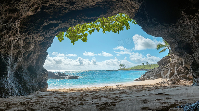 海岛洞穴风景图片