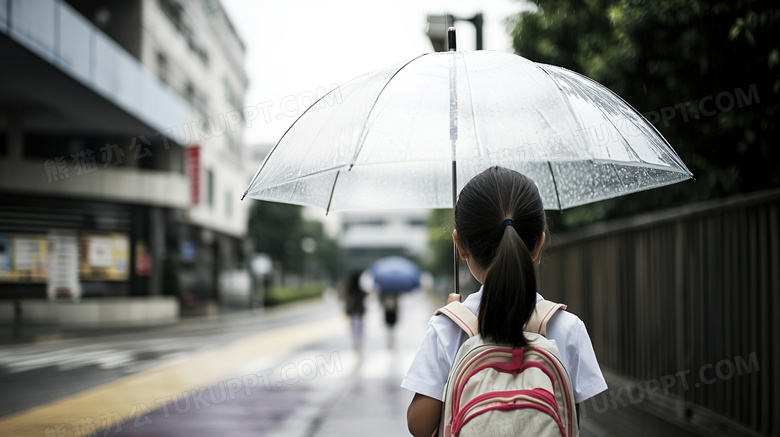 户外街头撑着雨伞的人物图片