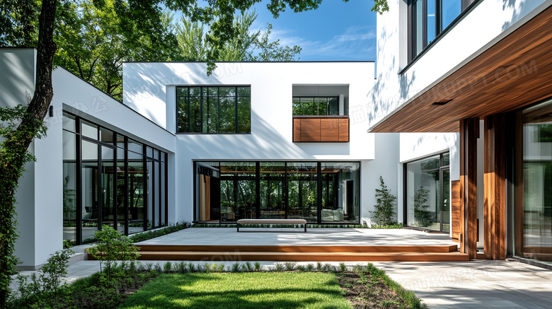 简约民宿小院庭院内部装饰图片