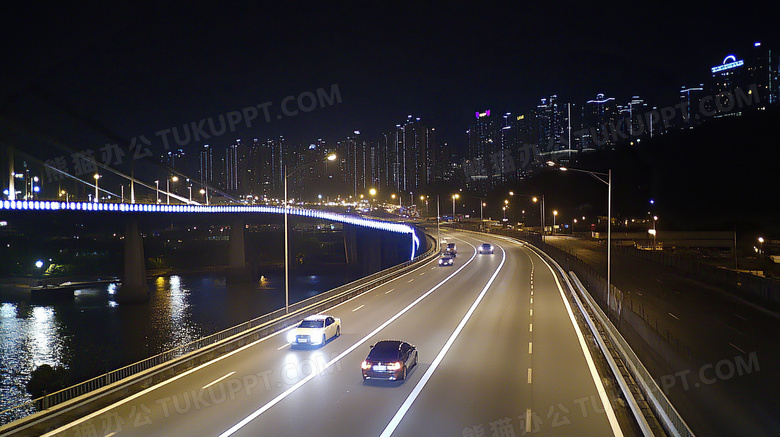 立交桥城市夜景美丽风景夜晚图片