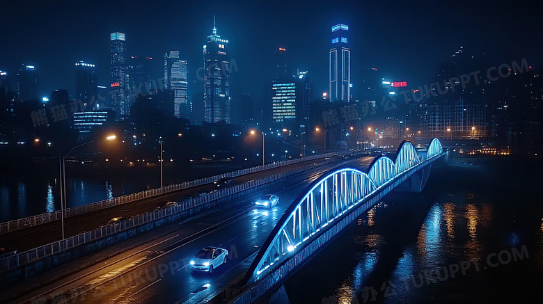 立交桥城市夜景美丽风景夜晚图片