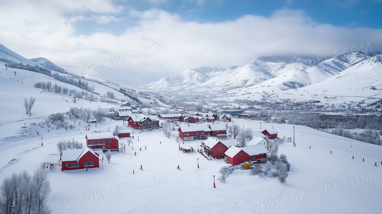 冬天野外雪景旅游度假图片