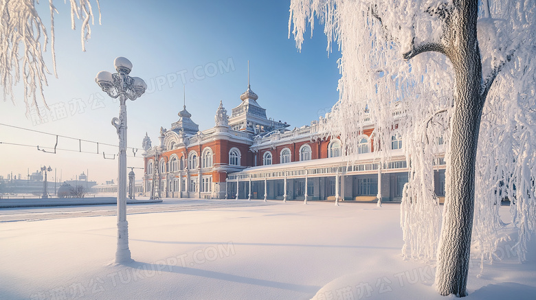 冬天冰雪大世界雪景旅游度假图片