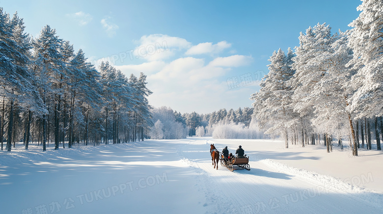 冬天滑雪雪景旅游度假图片