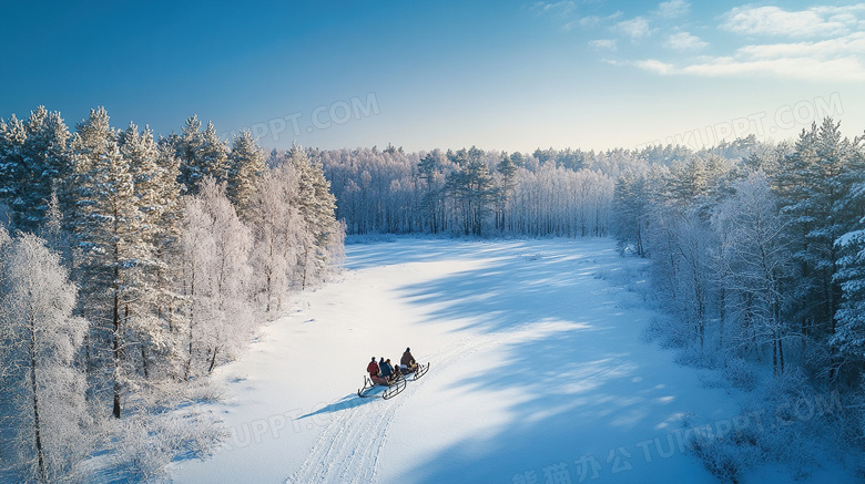 冬天滑雪雪景旅游度假图片