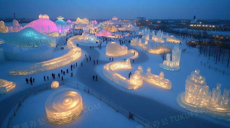 冬季旅游胜地哈尔滨冰雪大世界图片