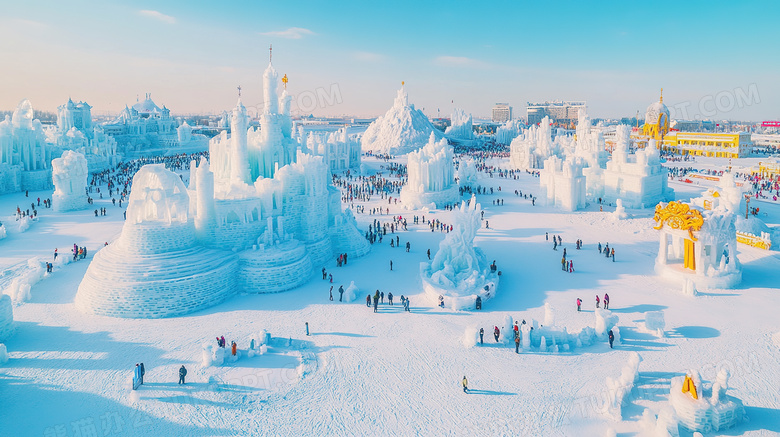 冬季旅游胜地哈尔滨冰雪大世界图片