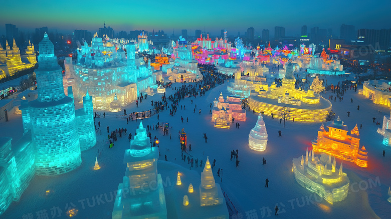 冬季旅游胜地哈尔滨冰雪大世界图片