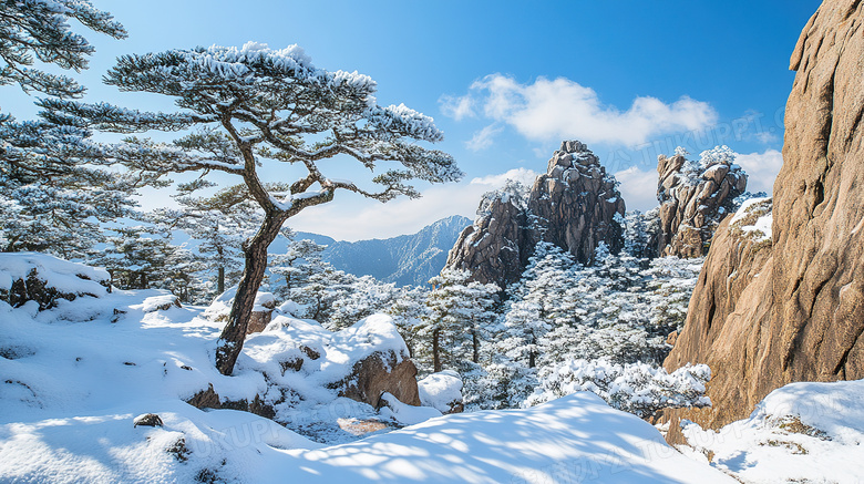 冬季旅游环山景区雪景图片