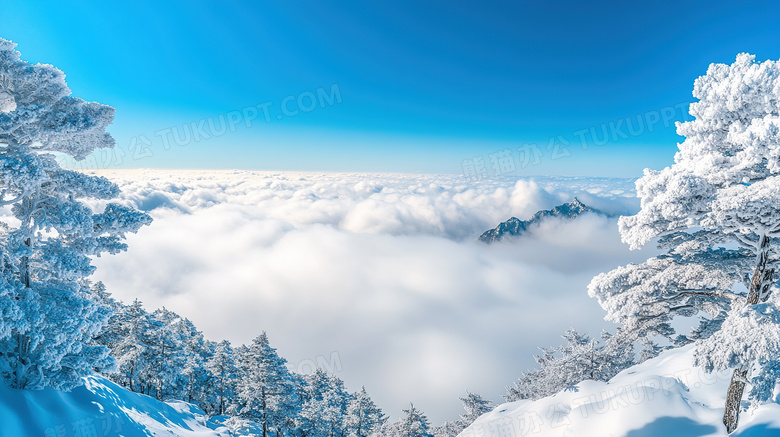 冬季旅游胜地黄山景区云海图片