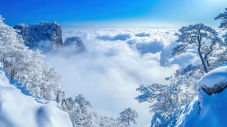 冬季旅游胜地黄山景区云海图片