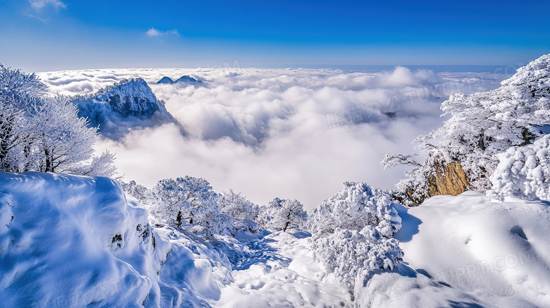 冬季旅游胜地黄山景区云海图片