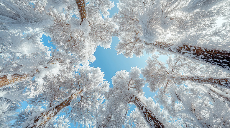 冬季旅游胜地吉林雾凇岛雪景景观图片