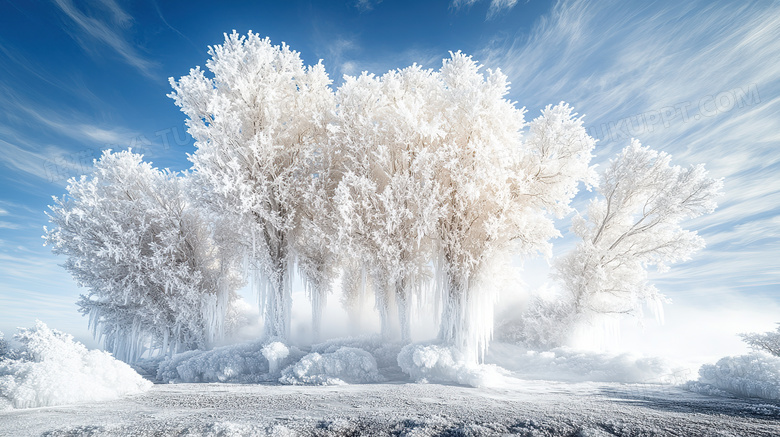 冬季旅游胜地吉林雾凇岛雪景景观图片