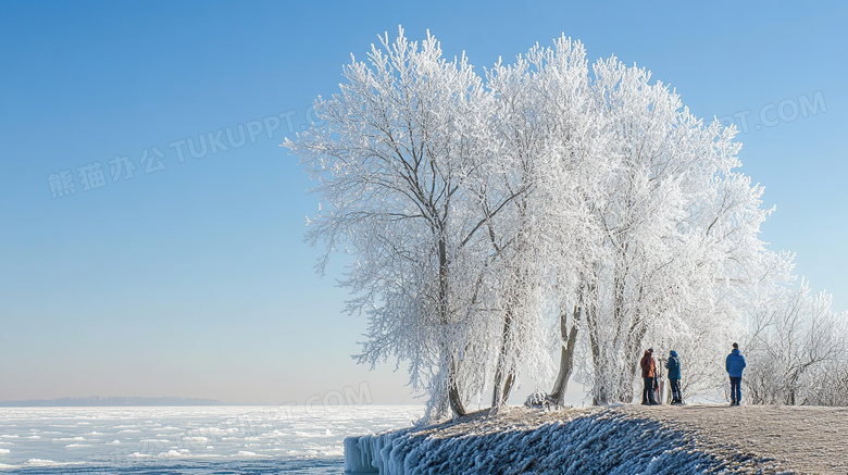 冬季旅游胜地吉林雾凇岛雪景景观图片