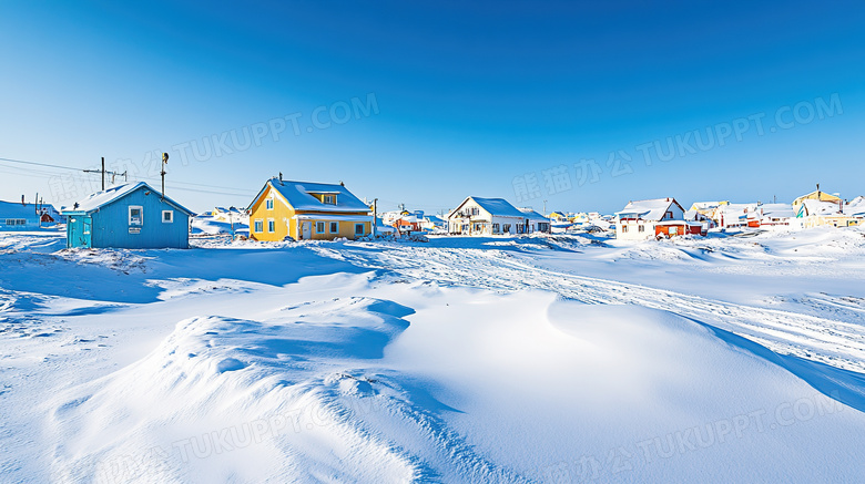 冬季旅游胜地漠河北极村雪景概念图片