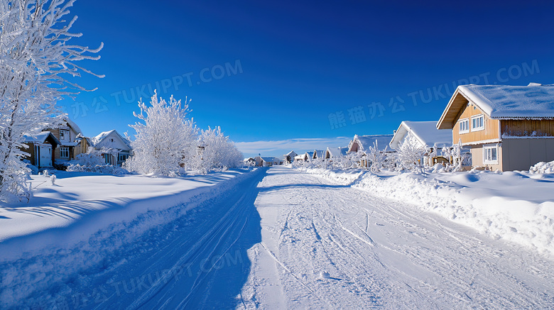 冬季旅游胜地漠河北极村雪景概念图片